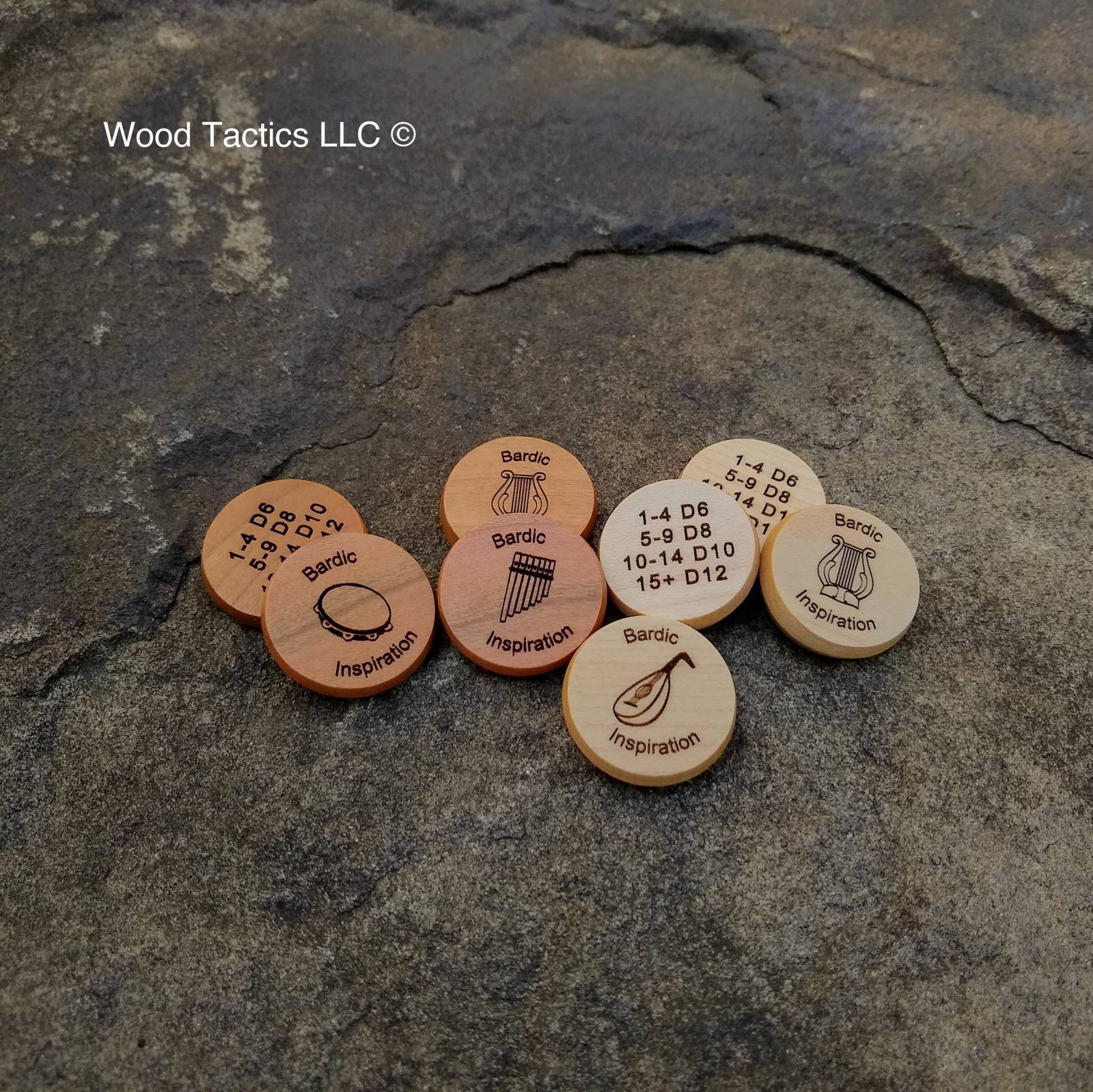 DnD 5e Bardic Inspiration Tokens Wood Tactics